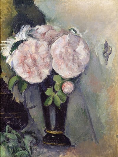 Flowers in a Blue Vase by Paul Cézanne